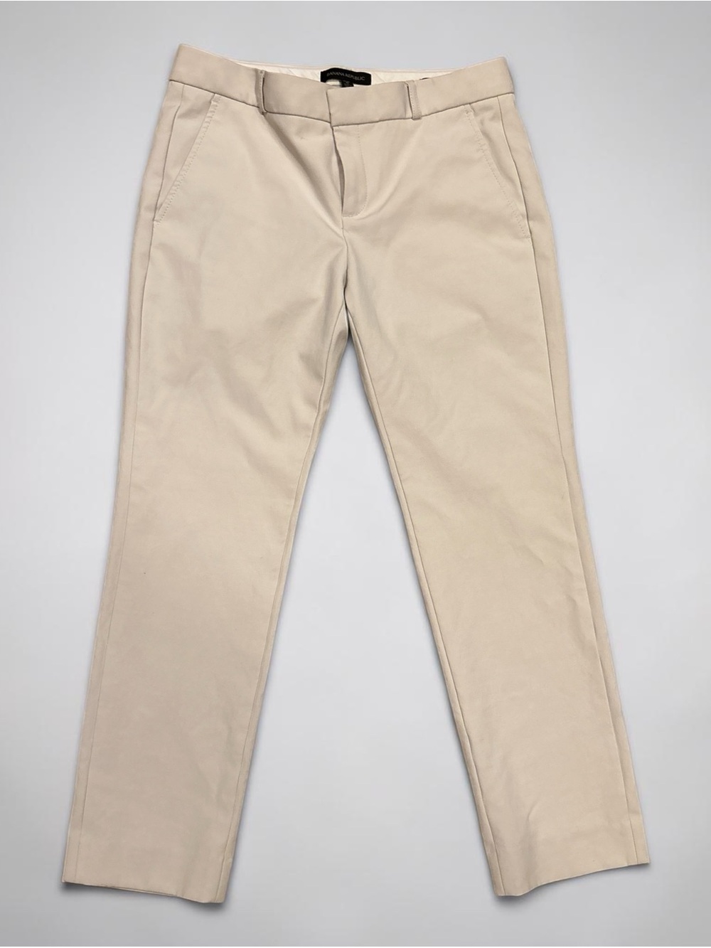 🤍 Banana Republic Ryan Pant Size 6 Petite Cream Tailored Trouser EUC MSRP $98 🤍